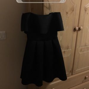off the shoulder black dress